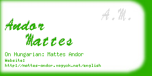 andor mattes business card